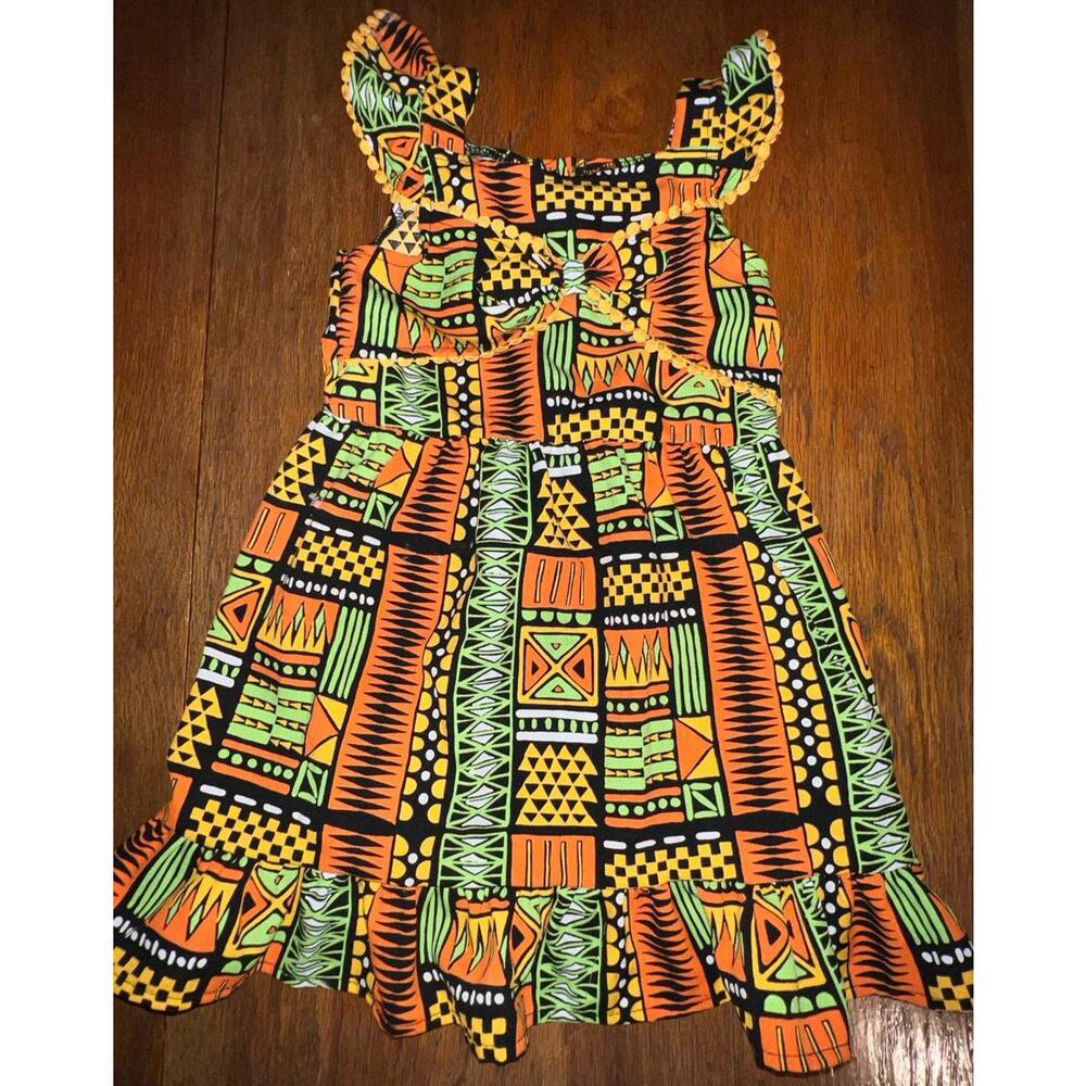 Little Lass Vivid Print 4T Sleeveless Flutter Strap Sundress‎